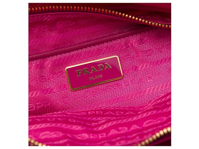 Prada Tessuto Satchel mit rosa Saffiano-Besatz Pink - Ansicht 5