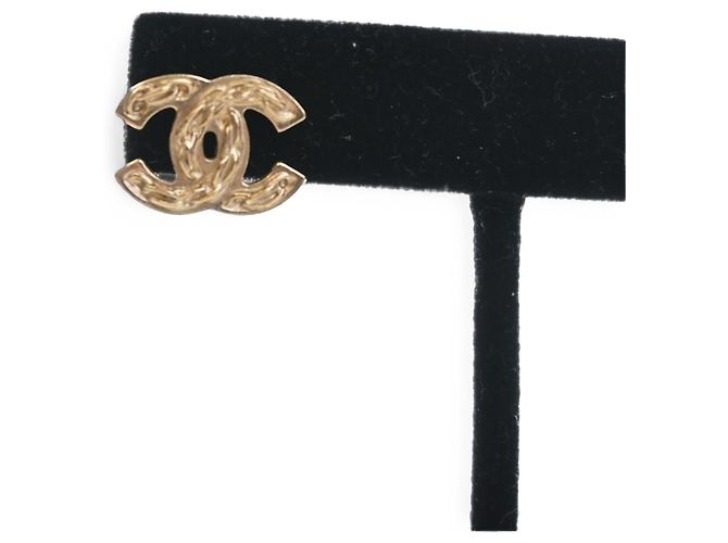 Chanel Gold CC vergoldete Ohrstecker Golden - Ansicht 2