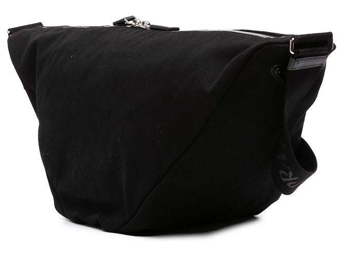 Borsa a tracolla Prada in tela Canapa nera con logo triangolare Nero - vista 2
