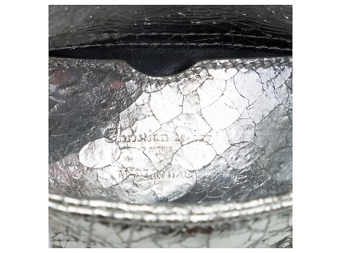 Autre Marque Dior Silver Micro Metallic Crinkled Calfskin Cannage Lady Dior Argento - vista 5