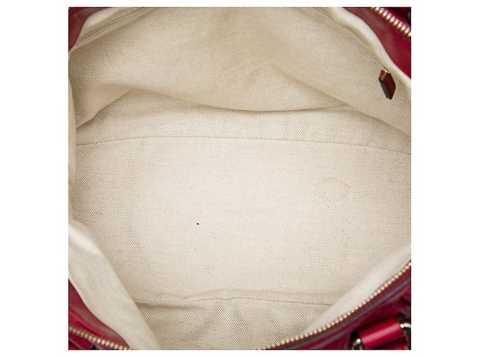 Borsa Satchel Gucci Red Guccissima Sukey Rosso - vista 4