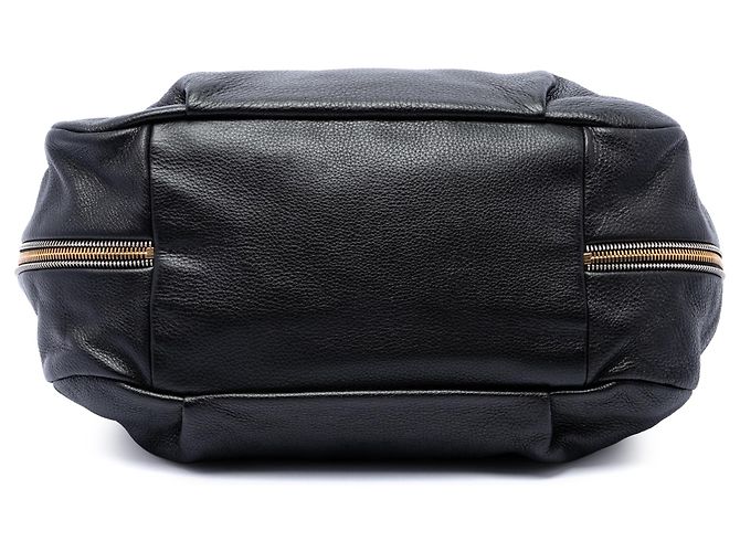 Tote convertible Prada in pelle Vitello Daino nera con zip laterale Nero - vista 3
