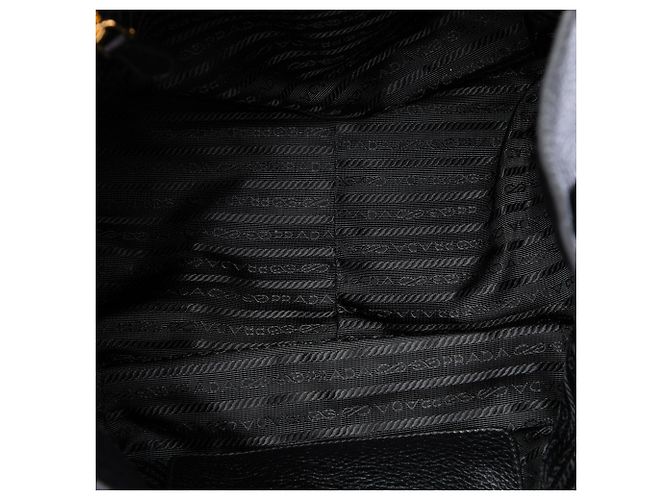 Tote convertible Prada in pelle Vitello Daino nera con zip laterale Nero - vista 4