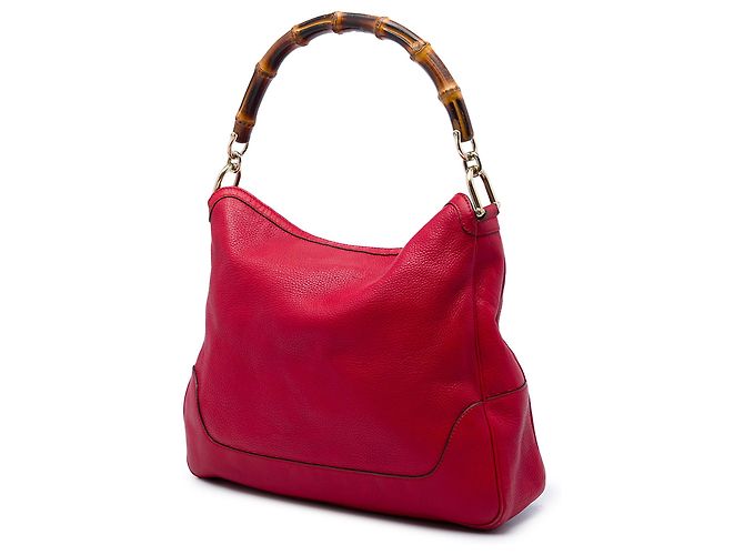 Bolsa Gucci Diana em couro de bezerro vermelho com bambu - vista 2