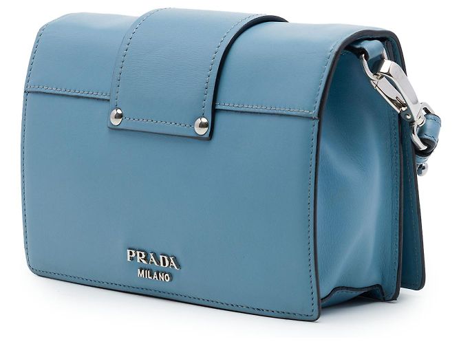 Prada Blue City Calf Plex Ribbon Crossbody Blu chiaro - vista 2