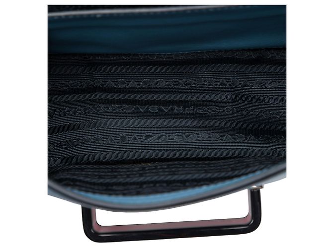 Prada Blue City Calf Plex Ribbon Crossbody Blu chiaro - vista 4