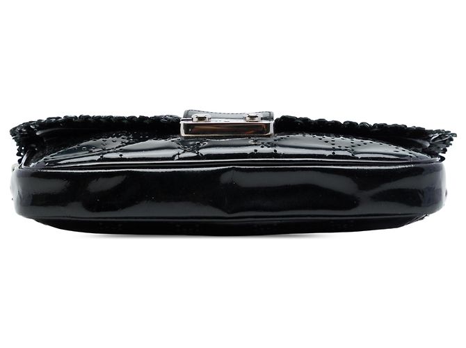 Autre Marque Borsa a tracolla Dior New Lock Ruffle Pouch in vernice Cannage traforata nera Nero - vista 3