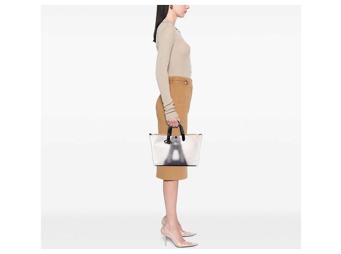 Autre Marque Dior Toujours Große Tasche aus weißem Canvas Eiffelturm - Ansicht 6
