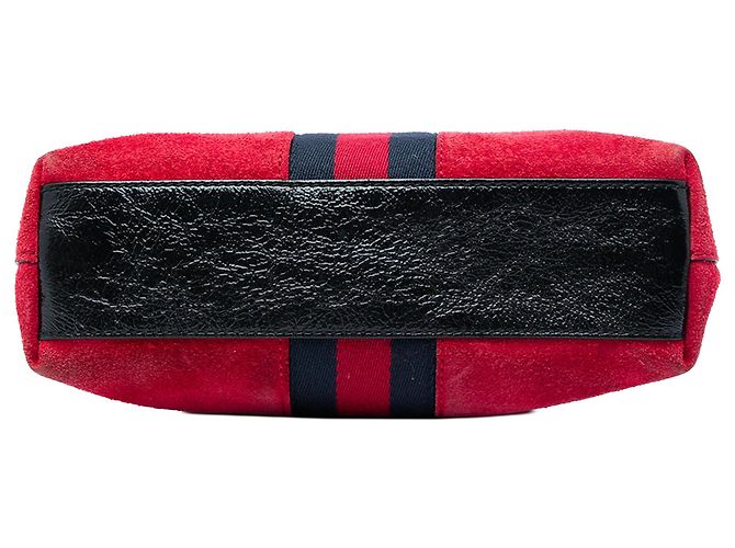 Gucci Red Small Suede Web Ophidia Dome Crossbody Rosso - vista 3