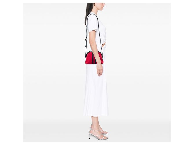 Gucci Red Small Suede Web Ophidia Dome Crossbody Rosso - vista 5