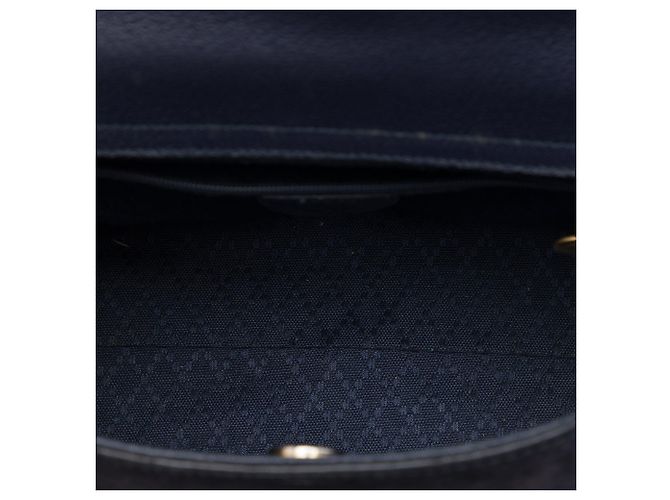 Bamboo Borsa Satchel Gucci in camoscio blu con bambù Blu navy - vista 4