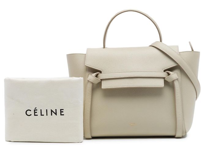 Belt Bag Céline Borsa cintura Celine in pelle di vitello micro-grain beige - vista 7