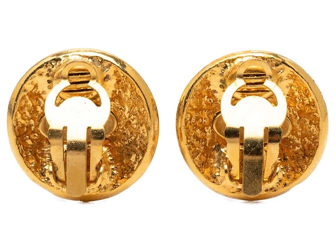 Orecchini a clip rotondi placcati oro Chanel Gold CC D'oro - vista 2