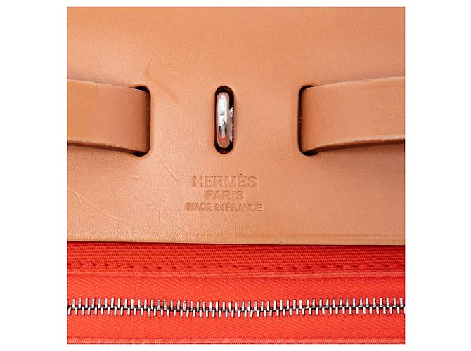 Hermès Orange Toile Herbag Zip 31 Arancione - vista 5