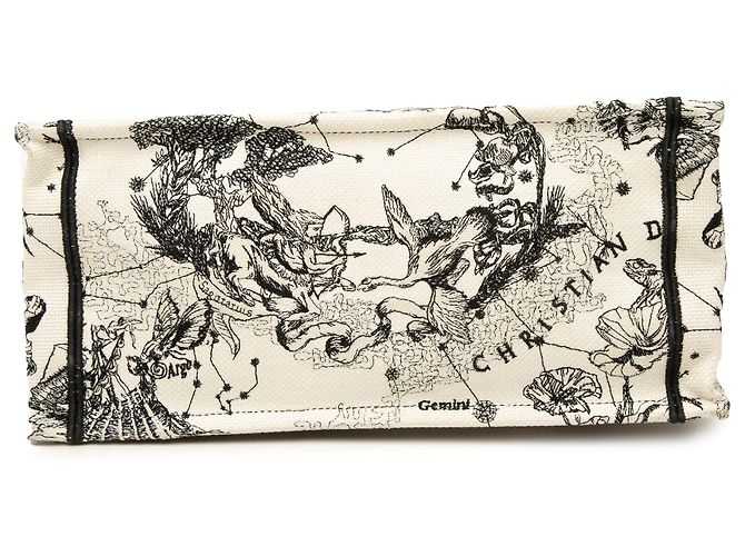 Autre Marque Bolso Book Tote Dior Medium de lona bordada Zodiac Toile De Jouy Blanco - vista 3