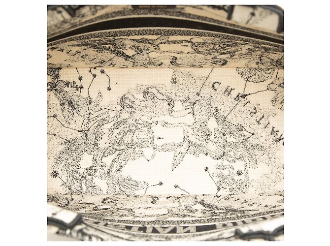 Autre Marque Bolso Book Tote Dior Medium de lona bordada Zodiac Toile De Jouy Blanco - vista 4