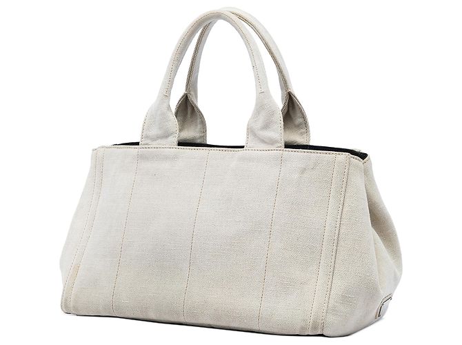 Tote Prada in tela Canapa Mistolino marrone Beige - vista 2