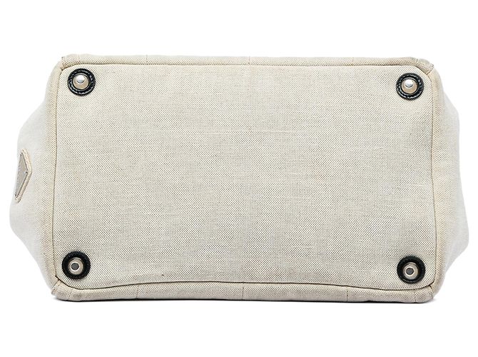 Tote Prada in tela Canapa Mistolino marrone Beige - vista 3