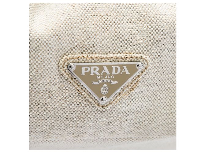 Tote Prada in tela Canapa Mistolino marrone Beige - vista 5