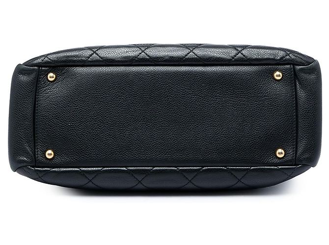 Borsa Soft Tote Chanel Black CC Quilted Caviar Nero - vista 3