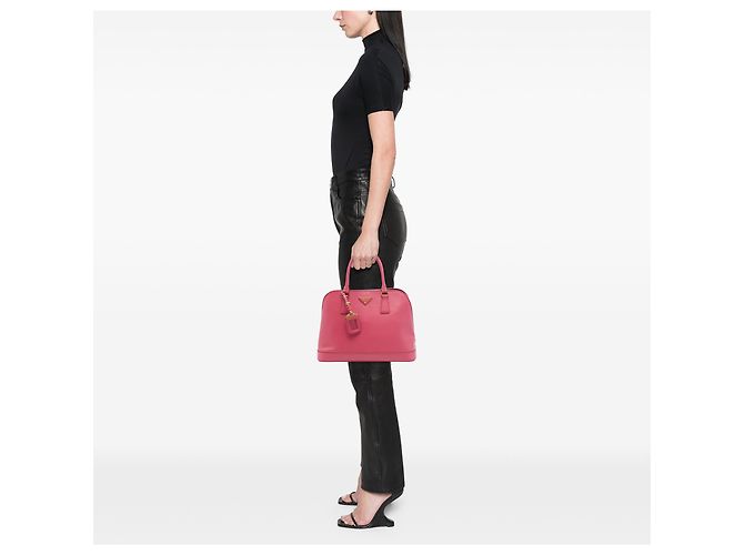 Bolsa Promenade Prada Pink Large Saffiano Lux Open Rosa - vista 6