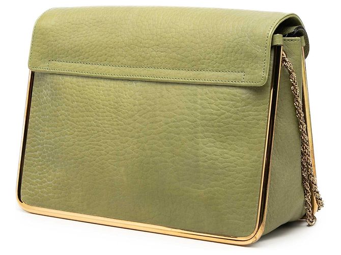 Borsa a tracolla Sally Chloé in pelle martellata verde Medium Verde oliva - vista 2