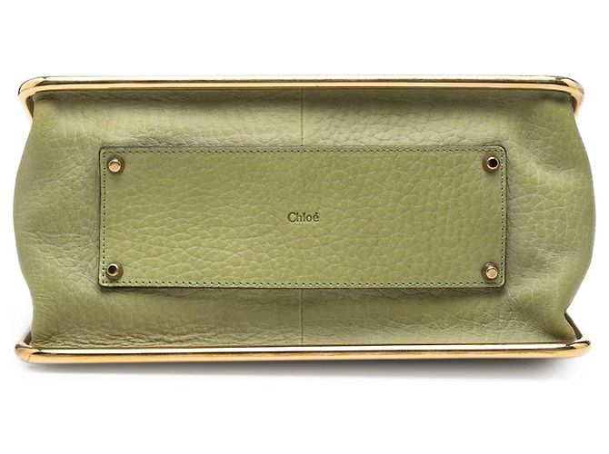 Borsa a tracolla Sally Chloé in pelle martellata verde Medium Verde oliva - vista 3