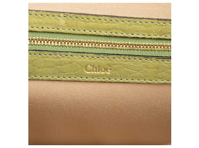 Borsa a tracolla Sally Chloé in pelle martellata verde Medium Verde oliva - vista 5