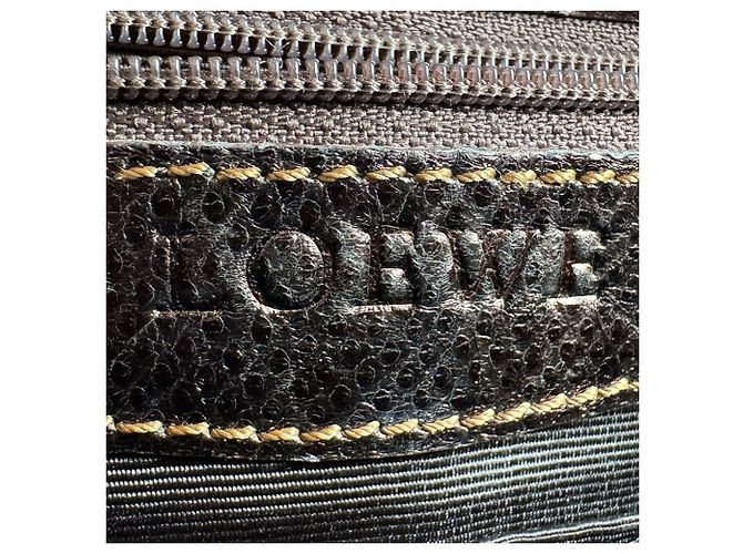 Borsa a mano Loewe in pelle marrone e grigia - vista 12