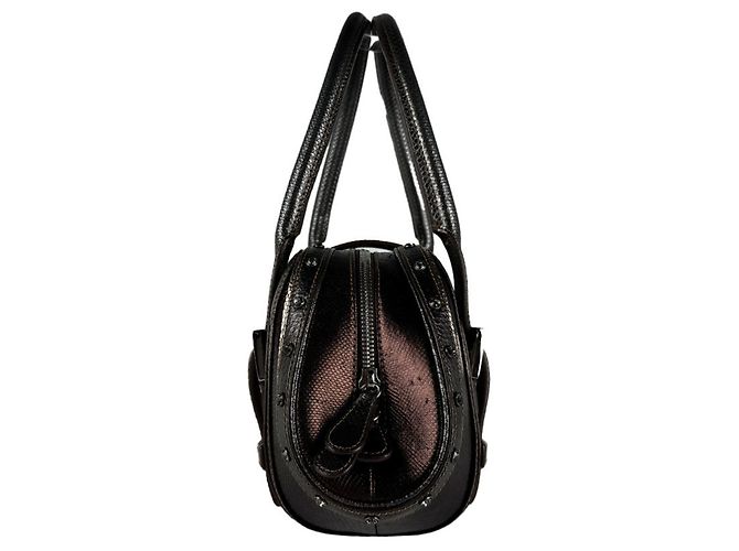 Borsa a mano Loewe in pelle marrone e grigia - vista 2