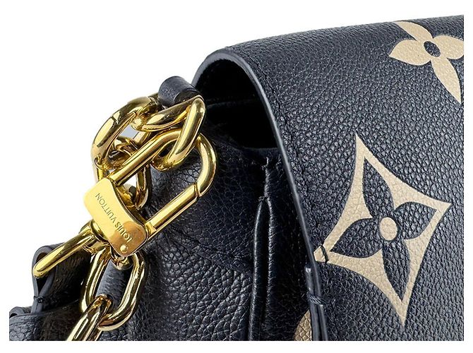 Louis Vuitton Monogram Empreinte Schultertasche Schwarz Beige - Ansicht 6