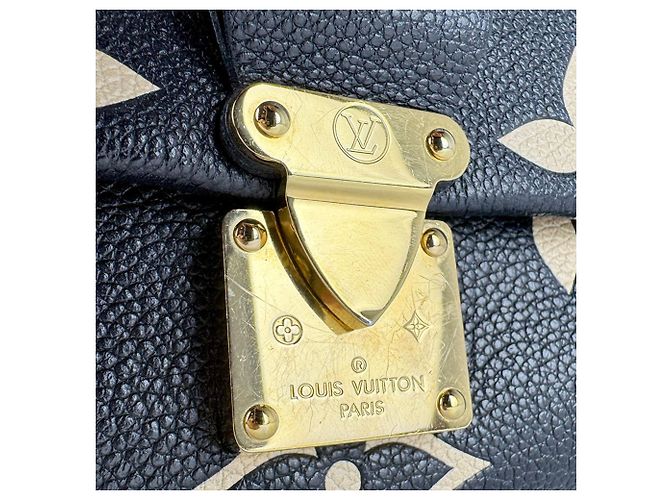 Louis Vuitton Monogram Empreinte Schultertasche Schwarz Beige - Ansicht 9