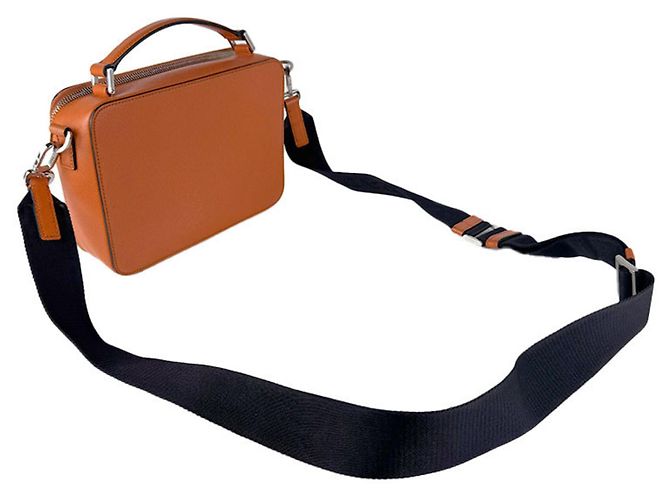 Borsa a tracolla Prada in pelle arancione - vista 11
