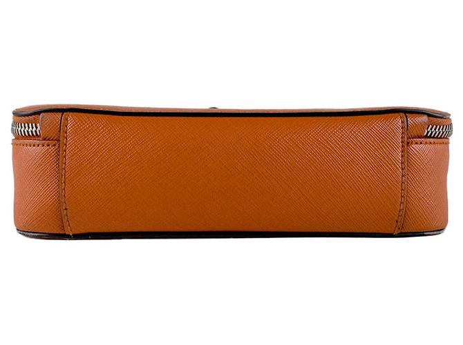 Borsa a tracolla Prada in pelle arancione - vista 4