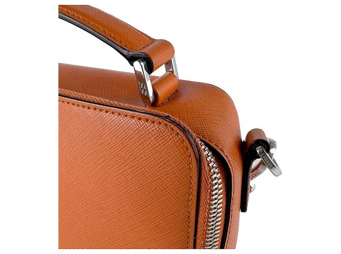 Borsa a tracolla Prada in pelle arancione - vista 5