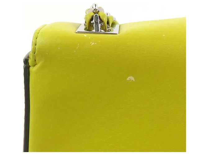 Borsa a tracolla in pelle Fendi Marrone Giallo - vista 11
