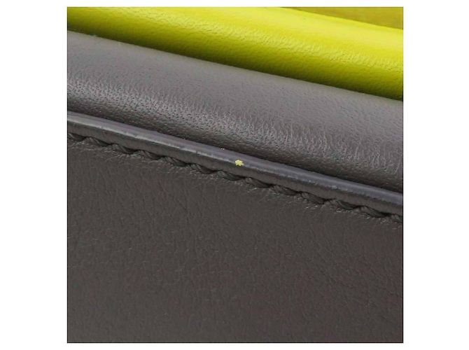 Borsa a tracolla in pelle Fendi Marrone Giallo - vista 13