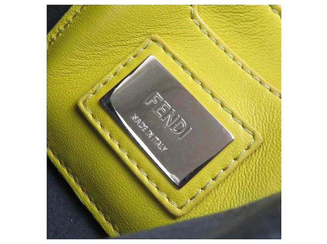 Borsa a tracolla in pelle Fendi Marrone Giallo - vista 15