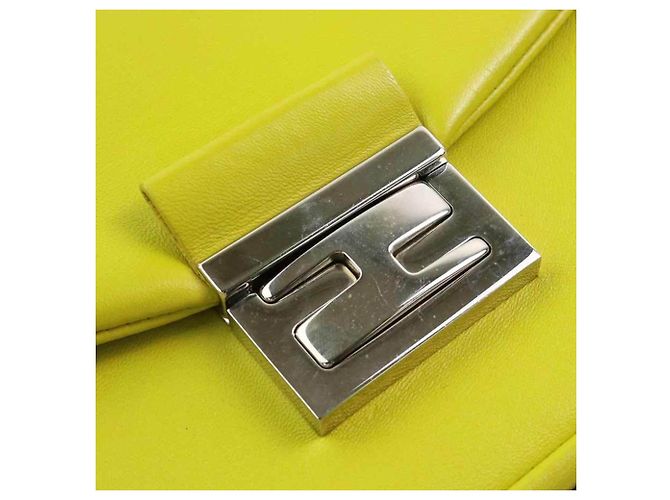 Borsa a tracolla in pelle Fendi Marrone Giallo - vista 18