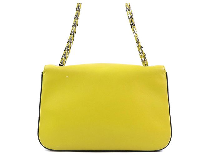 Borsa a tracolla in pelle Fendi Marrone Giallo - vista 3