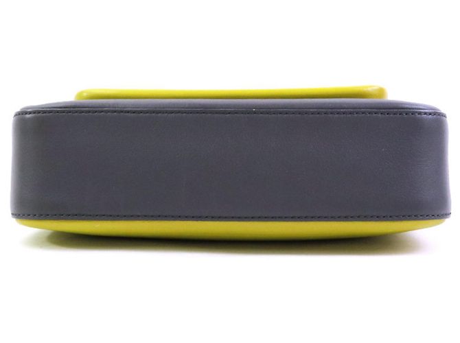 Borsa a tracolla in pelle Fendi Marrone Giallo - vista 4