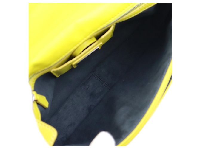 Borsa a tracolla in pelle Fendi Marrone Giallo - vista 5