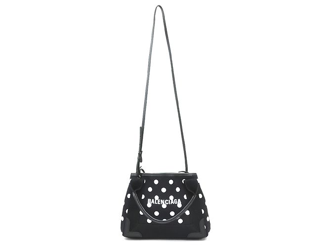 Borsa Balenciaga Cabas XS Navy Nero Bianco - vista 13