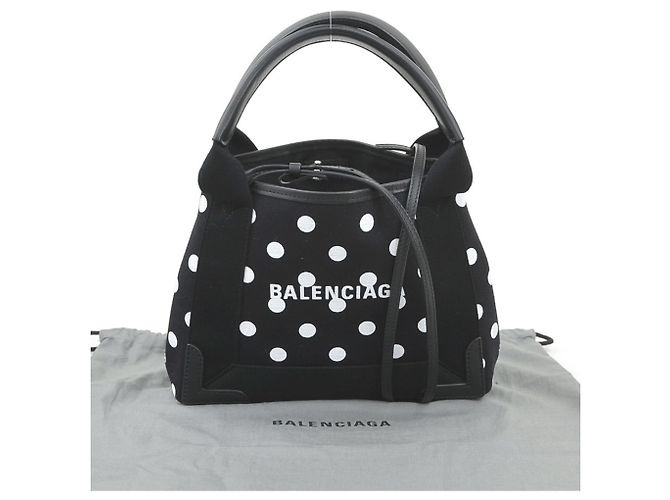 Borsa Balenciaga Cabas XS Navy Nero Bianco - vista 14