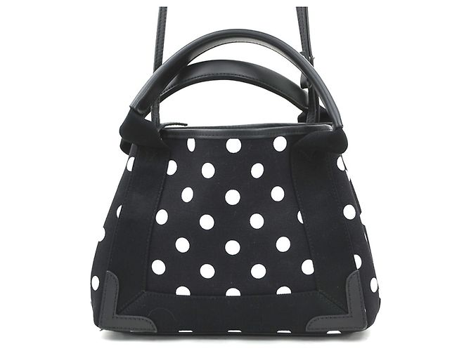 Borsa Balenciaga Cabas XS Navy Nero Bianco - vista 3