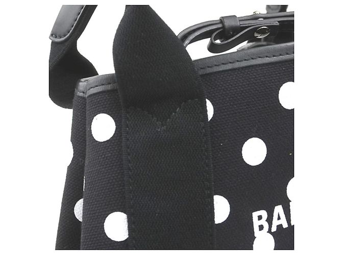 Borsa Balenciaga Cabas XS Navy Nero Bianco - vista 6