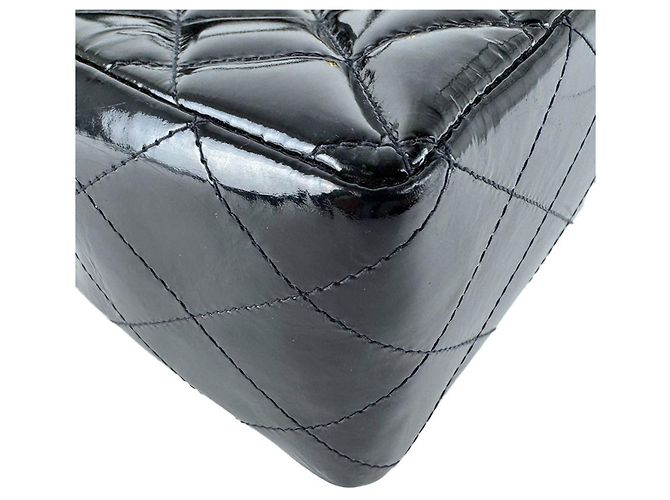 Chanel Rucksack aus schwarzem Lackleder - Ansicht 8