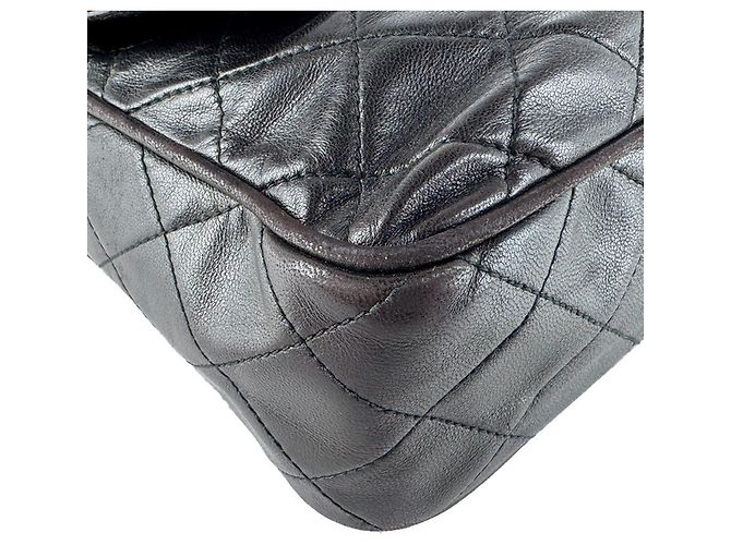Borsa a tracolla Chanel in pelle d'agnello nera Nero - vista 8