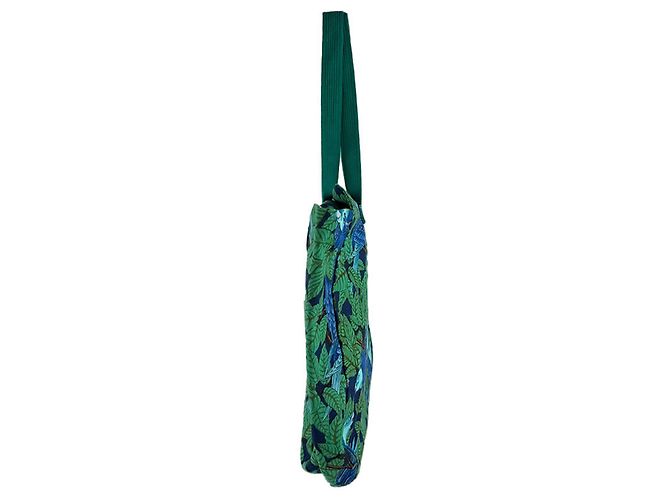 Hermès Hermes Canvas Tote Bag Blau Grün - Ansicht 2