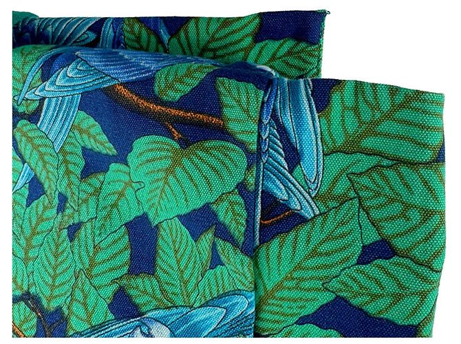 Hermès Hermes Canvas Tote Bag Blau Grün - Ansicht 5